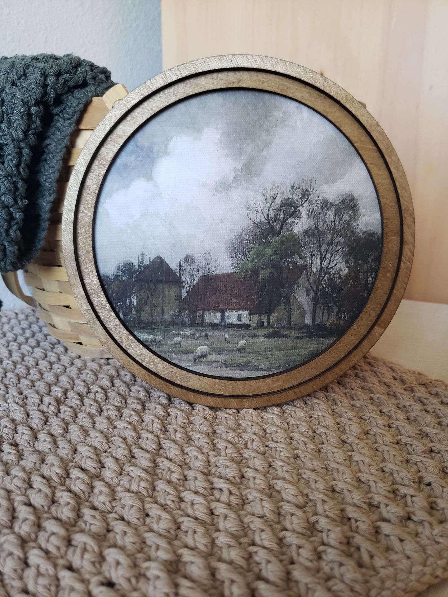 8" Round Farmhouse Silo Art
