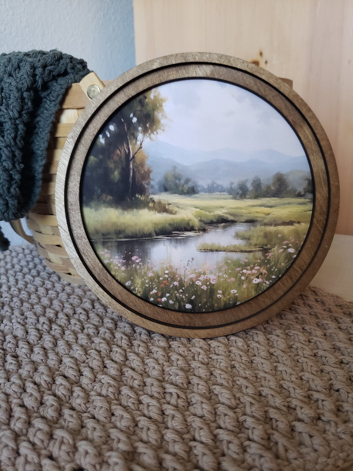 8" Round Spring Stream Art